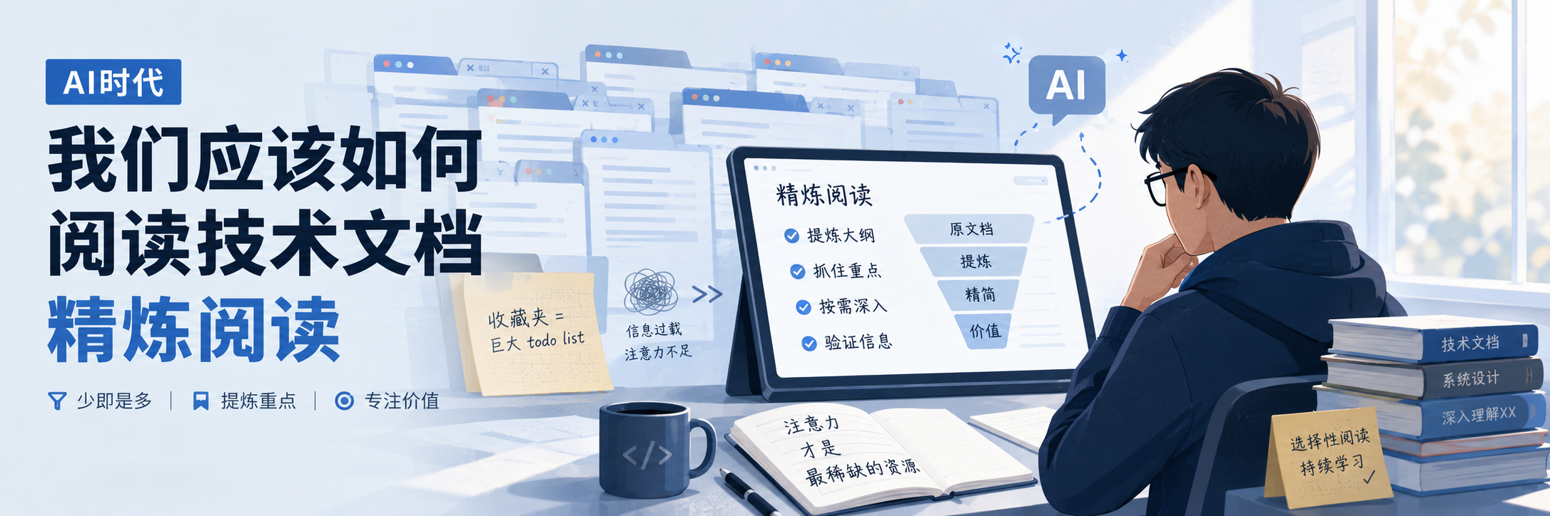 Featured image of post AI时代我们应该如何阅读技术文档：精炼阅读