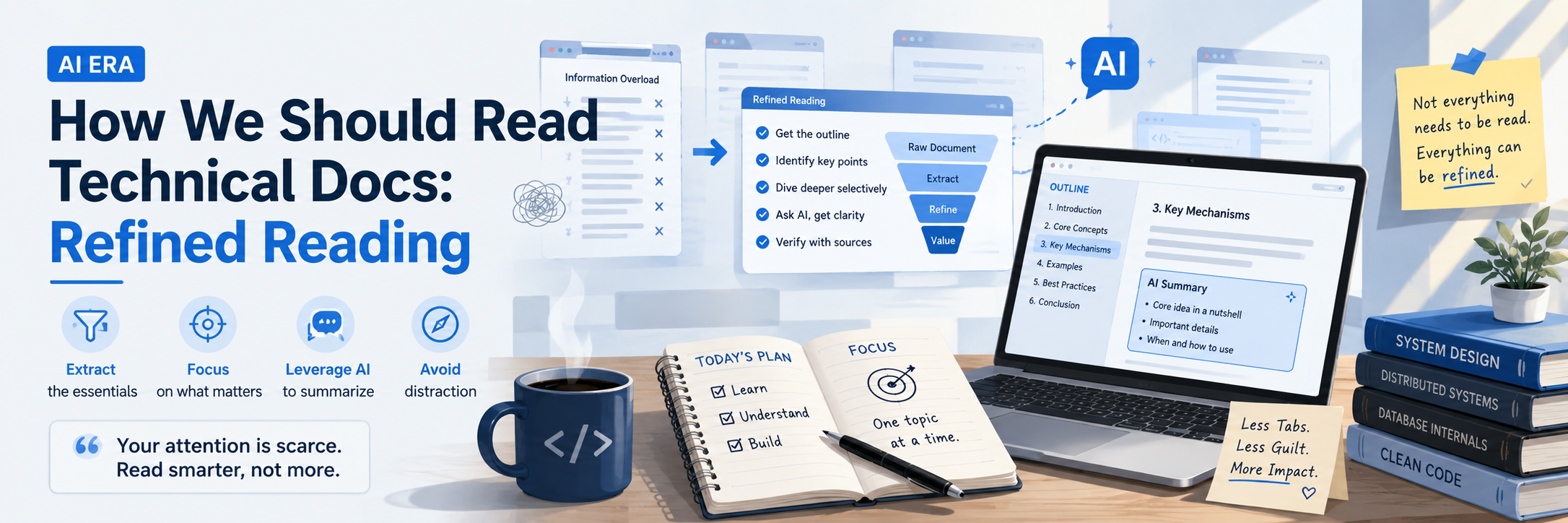 Featured image of post How to Read Technical Docs in the AI Era: Distilled Reading